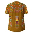 thumbnail image 5 of Lovskoo Womens Retro Ethnic Summer Tops Floral Short Sleeve T Shirts V-Neck Cute Basic Tee Dressy Casual Yellow, 5 of 6