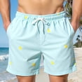 thumbnail image 2 of Stamzod Mens Board Shorts with Pocket Print Summer Vacation Swim Trunks Men Casual Loose Bathing Suit Swimwear Light Blue S, 2 of 5