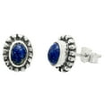 thumbnail image 3 of Lapis Lazuli - Afghanistan Stud 925 Sterling Silver Earrings Jewelry DGE1066_A E-1121, 3 of 7