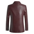 thumbnail image 5 of Fgnfyis Suit Jacket for Men Mens Jacket Suit Fashion Trend Casual Textured Leather Jacket Outerwear for Stylish Jackets for Men Red XXL, 5 of 5