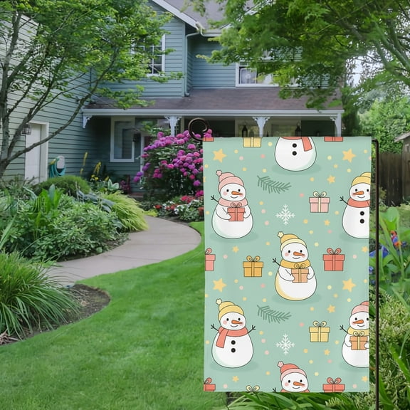 RKSupls Spring Summer Garden Flag Double Sided Festive Snowman Gala Welcome Yard House Outside Outdoor Decoration,12*18 inch