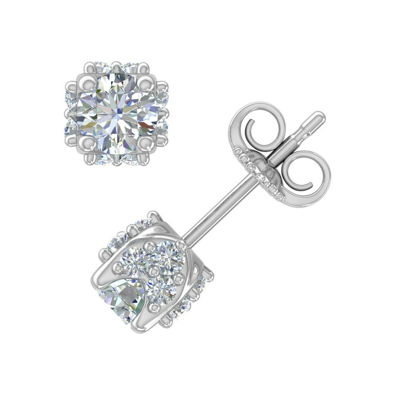Royal 14K White Gold Half Carat Diamond Stud Earrings