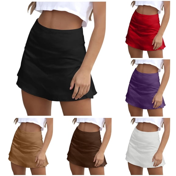 Wxolcjlv Women's Mini Skirt High Waist A Line Flowy Casual Daily Summer Short Skirt