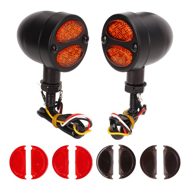 Señal de giro universal para motocicleta 1 par de luces LED de señal de giro para motocicleta indicador intermitente de doble color 12 V universal para moto ANGGREK Otros