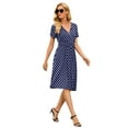 thumbnail image 5 of POSESHE Women's Casual Short Sleeve V-Neck Dress with Pockets, Summer Short Party Dress, 5 of 5