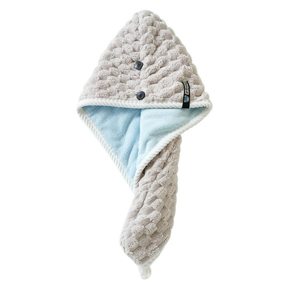 Kugisaki Absorbent Hair Towel Cap Coral Fleece Hair Drying Towel Wrap Dry Turban Soft Plopping Head Towels Shower Cap