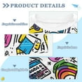 thumbnail image 2 of FORMRS Boys Rash Guard Short Sleeves Swim Shirt Quick Dry UPF 50+ Sun Protection, Sizes 3-12T, White Doodle Pattern, 2 of 6