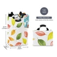 thumbnail image 2 of Yayeee Freestanding Laundry Hamper with Handle Collapsible Large Storage Basket for Clothes, Pink Colorful Leaves, 2 of 7