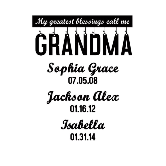 Darling Souvenir My Greatest Blessings Call Me Grandma Burlap Print Wall Decor Personalized Birthday Gift-Burlap Print Only(8 x 10 Inches)