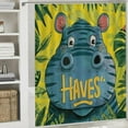 thumbnail image 6 of BCIIG Hippo Jungle Bathroom Decor Set with Hooks, Colorful Luxurious Graphic Print Polyester Fabric Shower Curtain for Home Bathtubs Decoration 69x72, 6 of 7