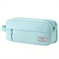 thumbnail image 2 of HandyHome Big Capacity Pencil Case, Zipper Pencil Pouch with 3 Compartments, Portable Holder Bag with Pen Loops & Handle, Maker Pens Storage Pouch, Stationery Storage and Organizer, Mint Green, 2 of 5