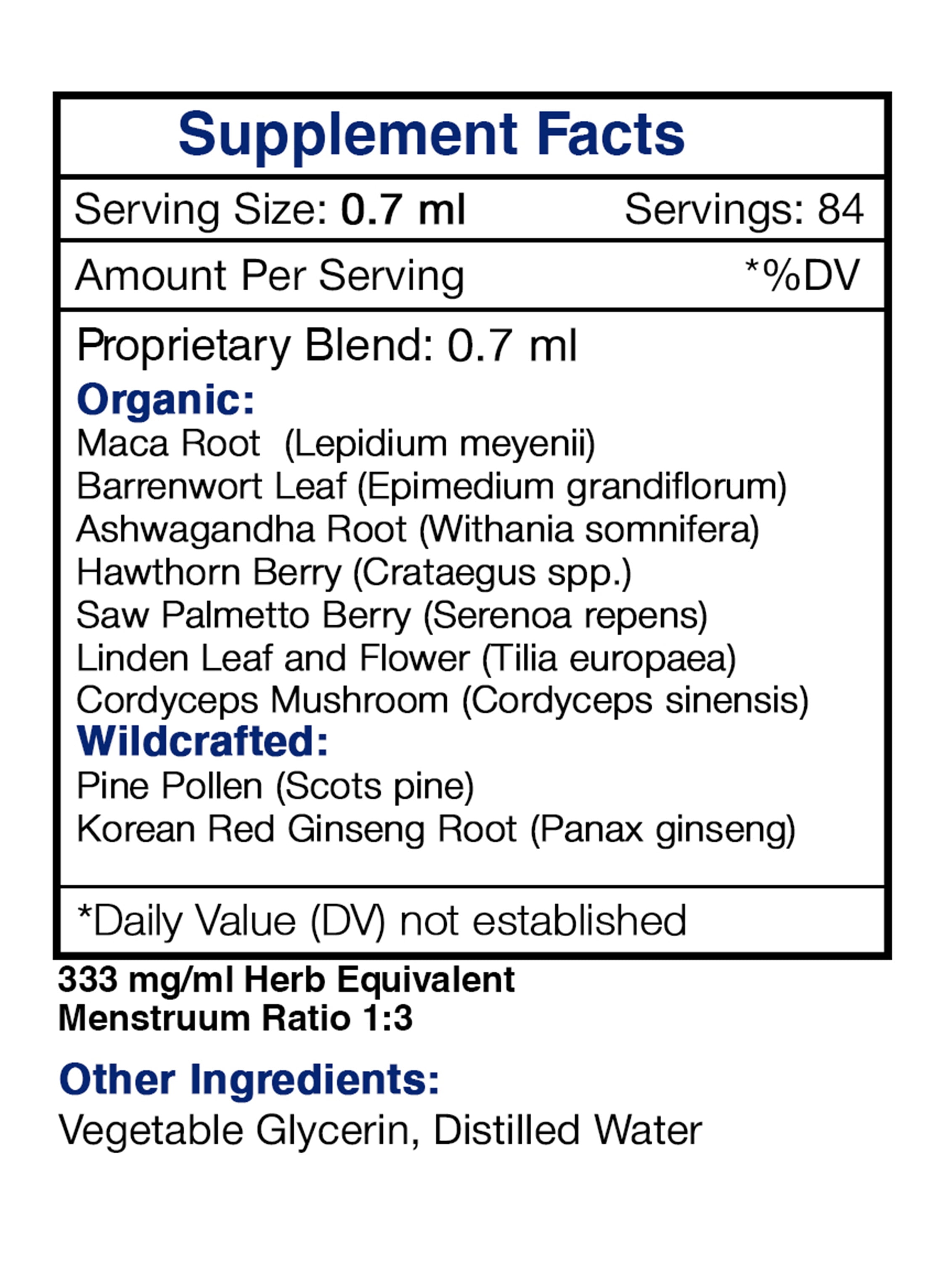 Secrets Of The Tribe Tribal Warrior Blend Tincture Dietary Supplement, Natural Extract, Made from Pine Pollen, Maca, Korean Red Ginseng, Barrenwort, Ashwagandha, Hawthorn, Saw Palmetto, Linden 2 oz