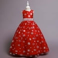thumbnail image 5 of ATOGUTA Tutu Dress for Girls Snowflake Pattern Mesh Princess Long Dress Red, Sizes 5T-14, 5 of 5