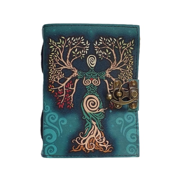 Vintage Leather Tree of Life Lock Diary – 200 Pages Handmade Journal