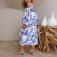 thumbnail image 4 of Robe Midi Fluide à Manches Longues et Encolure Carrée pour Femmes, 4 of 6