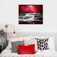 thumbnail image 4 of JRXY Home Wall Art Décor of Wide Waterfall and Red Leaves,Maple Leaves Canvas Prints Pictures Painting Artwork,Beautiful Black White and Red Landscape Paintings 16x12in, 4 of 4