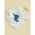 thumbnail image 2 of Bagilaanoe Newborn Baby Girl Easter Romper Sweatshirt Long Sleeve Bodysuits Print Pullover 6M 12M 18M 24M Infant Casual Tee Tops, 2 of 8