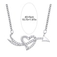 thumbnail image 4 of Gargantilla de aleación con colgante en forma de corazón y brillantes diamantes de imitación, longitud ajustable, regalo de joyería, 4 of 7