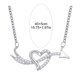 thumbnail image 4 of Gargantilla de aleación con colgante en forma de corazón y brillantes diamantes de imitación, longitud ajustable, regalo de joyería, 4 of 7