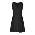 thumbnail image 4 of bnaln Summer Dresses for Women 2024 Casual Sleeveless Sundresses Embroidery Short Dress Crew Neck Loose Tank Dresses Ladies Sun Dress Elegant Tunic Dresses Boho Beach Dress, 4 of 7
