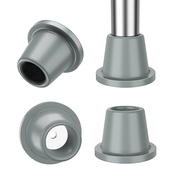 SupreGear Non-Slip Rubber Chair Leg Tips, 1" Replacement Feet for Shower & Tub Chairs, Gray, 4-Pack