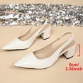 thumbnail image 6 of Samdudou Pumps for Women Closed Toe Pointed Front Slingback Heels Sleek Glossy Finish Minimalist Classic Chunky Block Heel Dress Shoes for Evening Party Office Work Attire, 6 of 9