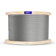 thumbnail image 1 of Cable de acero inoxidable engrosado de 3/16"" Cuerda de alambre de 400 pies Cable de avión de 7x19 hebras Tirolesa de resistencia a la rotura de 3700 libras para aplicaciones de servicio pesado Barand, 1 of 5
