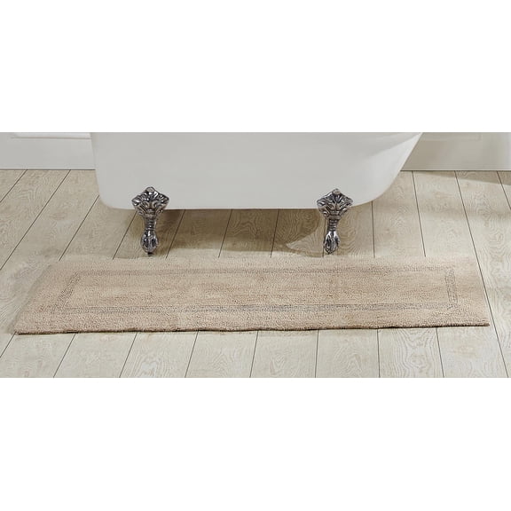 Better Trends 20" x 60" Premium Bathroom Runner Mat, 100% Cotton Tufted Bathroom Rug, Water Absorbent, Reversible Bath Mat Machine Washable (Sand) Lux Collection