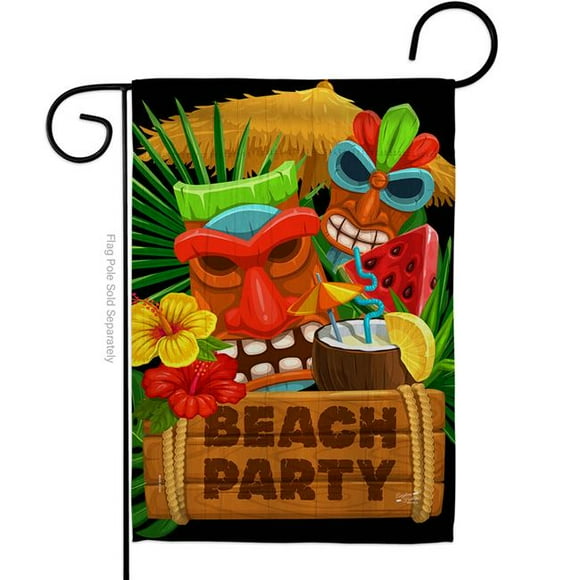 Angeleno Heritage G135409-BO 13 x 18.5 in. Tiki Beach Party Garden Flag with Coastal Double-Sided Decorative Vertical Flags House Decoration Banner Yard Gift
