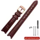 thumbnail image 3 of Correa de reloj de cuero genuino con patrón de bambú y burbujas para mujer Folli Follie, correa de reloj de cuero cóncavo para mujer de 16 mm, 3 of 5