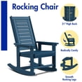thumbnail image 5 of FODINGHILL Outdoor Rocking Chair Set,2 Rocking Chairs with 1 Side Table,HDPE Patio Furniture Sets,High Back Porch Rocker,2-Tier End Table for Backyard Garden Balcony,Blue, 5 of 8