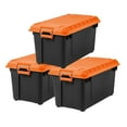 thumbnail image 2 of IRIS USA 21 Gallon Heavy-Duty Plastic Storage Bins, Container Totes with Durable Lid and Secure Latching Buckles, For garage, Orange, 3 Pack, 2 of 6