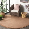 thumbnail image 3 of SAFAVIEH Wicker Paskal Solid Indoor/Outdoor Area Rug, Natural/Brown, 6'7" x 6'7" Round, 3 of 16