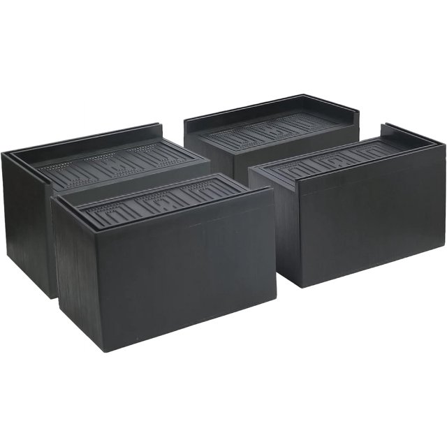 Bed Risers, Furniture Risers for Desk/Couch/Sofa/Table/Chair,Elevation in Heights of 3 or 5 Inches and Supports up to 11000 lbs,Extra Large with Heavy Duty Set of 4,Black Rectangle 5 Inches