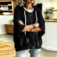 thumbnail image 4 of Women's Soft Waffle Knit Hoodies Oversized 3/4 Dolman Sleeve Hooded Sweatshirt Loose Casual Pullover Tops Fall Fashion Outfits Black, 4 of 6