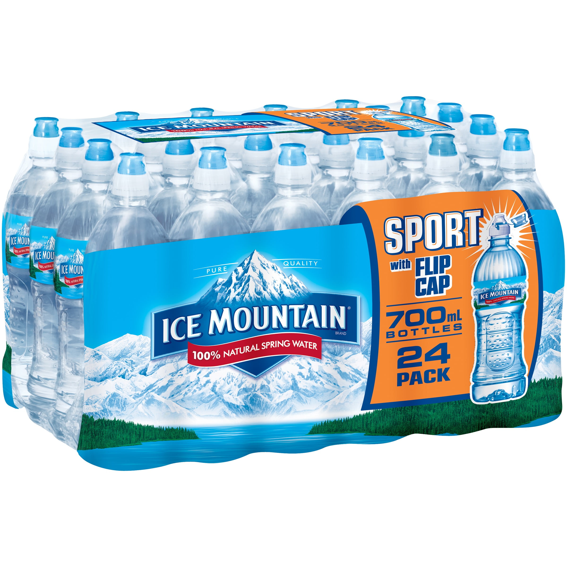 ICE MOUNTAIN Brand 100 Natural Spring Water, 23.7ounce plastic sport