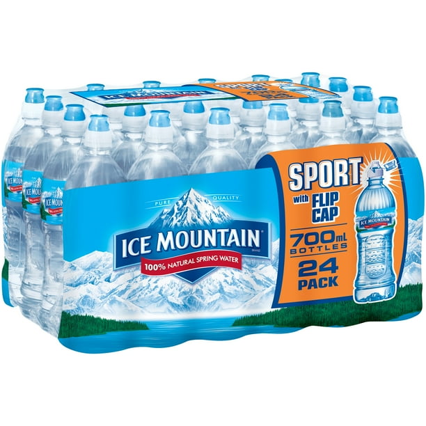 ICE MOUNTAIN Brand 100 Natural Spring Water, 23.7ounce plastic sport