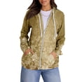 thumbnail image 2 of Hoodies for Women, Trendy Tops with Christmas Print, Long Sleeve Sweatshirt with Pockets, Pullover Lightweight for Casual Fall Fashion,Gold,S, 2 of 7