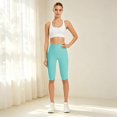 thumbnail image 7 of Womens Biker Shorts Stretchy Loose Fit Color Cropped Side Pockets Yoga Shorts Sky Blue, 7 of 7