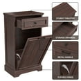 thumbnail image 6 of HARIPUL Single Tilt Out Trash Cabinet for 13 Gallon Trash Can, Laundry Hamper Tilt Out Pet Proof Trash Cabinet for Kitchen, Brown, 6 of 6