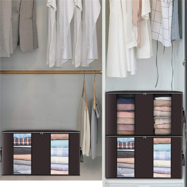 2Pcs Clothes Storage Bag 90L Large Capacity Foldable Closet Organizer with  Thick Fabric Clear, 1 unit - Kroger