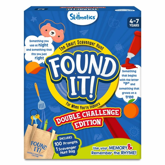 Skillmatics Card Game - Found It Indoor Double Challenge Scavenger Hunt Stocking Stuffers for Kids Families Travel Toy Gifts for Ages 4 5 6 7