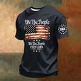 thumbnail image 5 of Zimjoy Men's Patriotic We The People T-Shirt 250th Anniversary 1776-2026 American Flag Short Sleeve Crew Neck Casual Summer Tee for 4th of July Navy L, 5 of 5
