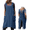 Dark Blue, variant on longantii Womens Casual Cross Back Apron Dress Style Cotton Linen Smock With Big Pockets For Indoor Outdoor Use
