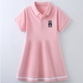 thumbnail image 4 of ITSAME Girls Polo Dress, Turndown Collar Cotton Short Sleeve Summer Fashion Casual A-Line Dress Pink 7-8T, 4 of 6
