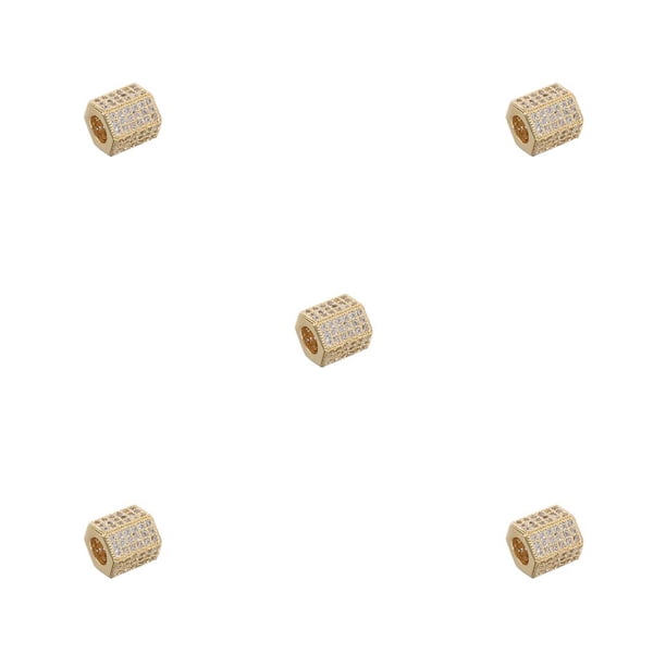Sonducket Cuentas de cobre, accesorio hexagonal, joyas de mano para adultos, Ornamental a juego para doméstico, artesanal, oro blanco Hao Type2 NO2 Sonducket CBP277601