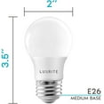 thumbnail image 3 of Luxrite A15 LED Dimmable Light Bulb 7W (40W Equivalent) 3000K Soft White, 600 Lumens, E26, 4 Pack, 3 of 8