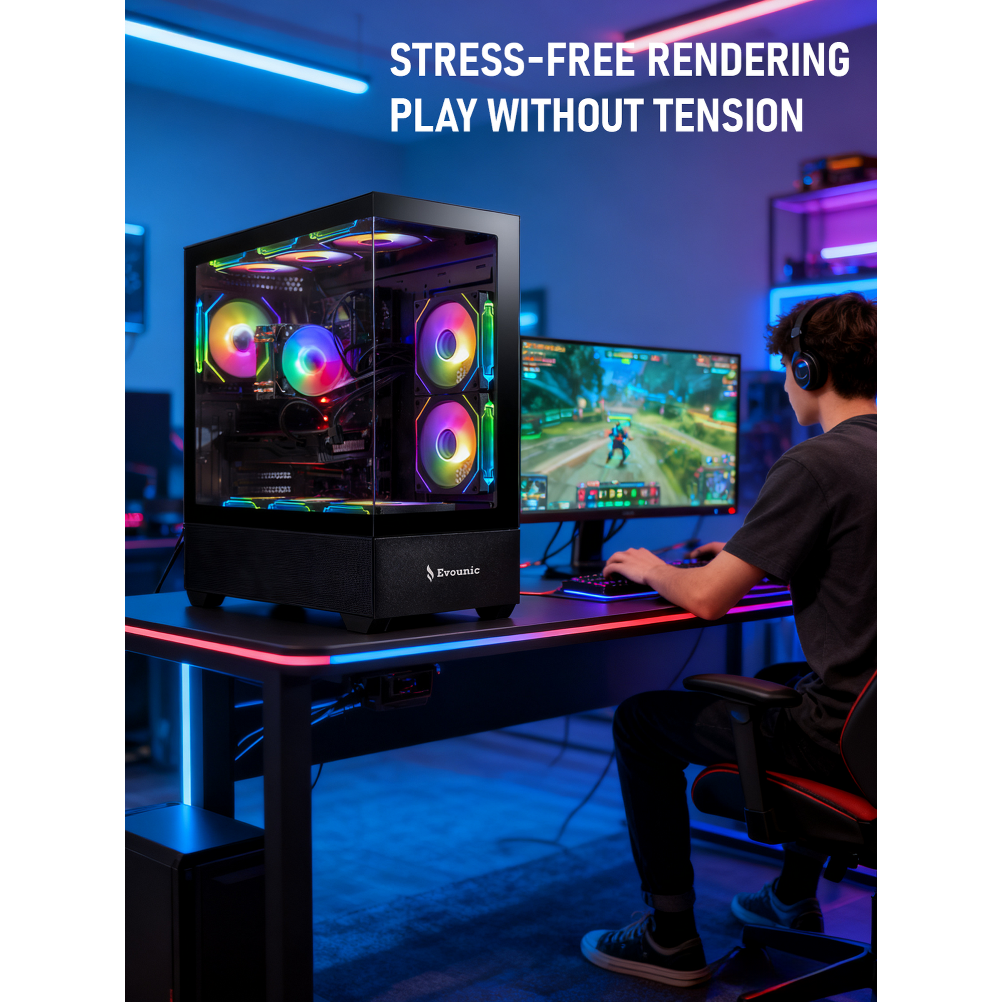 White Gaming Desktop PC - Core i7-7700 up to 4.2GHz, GTX 1080