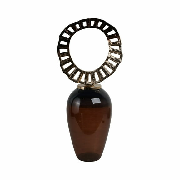 Sagebrook Home Glass & Aluminum Jar Vase