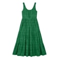 thumbnail image 7 of XUNKUSGA Maxi Sundresses for Women Casual Scoop Neck Sleeveless Plaid Pleated Flowy Womens Summer Dresses Classic High Waisted Beach Swing Dress with Pockets,Green,3XL, 7 of 7